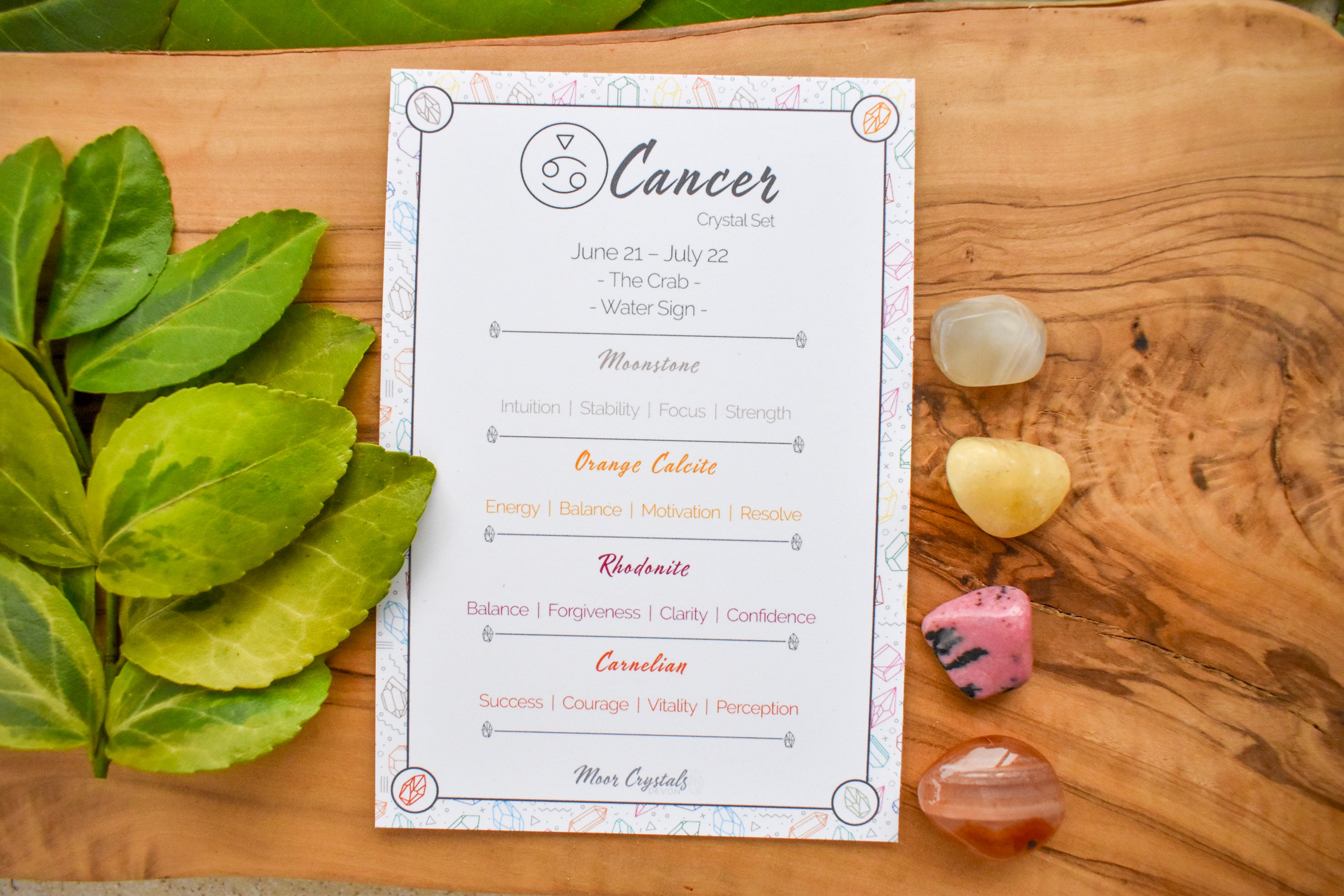 Cancer Zodiac Crystal Set Healing Crystals Gemstone Gift - Etsy