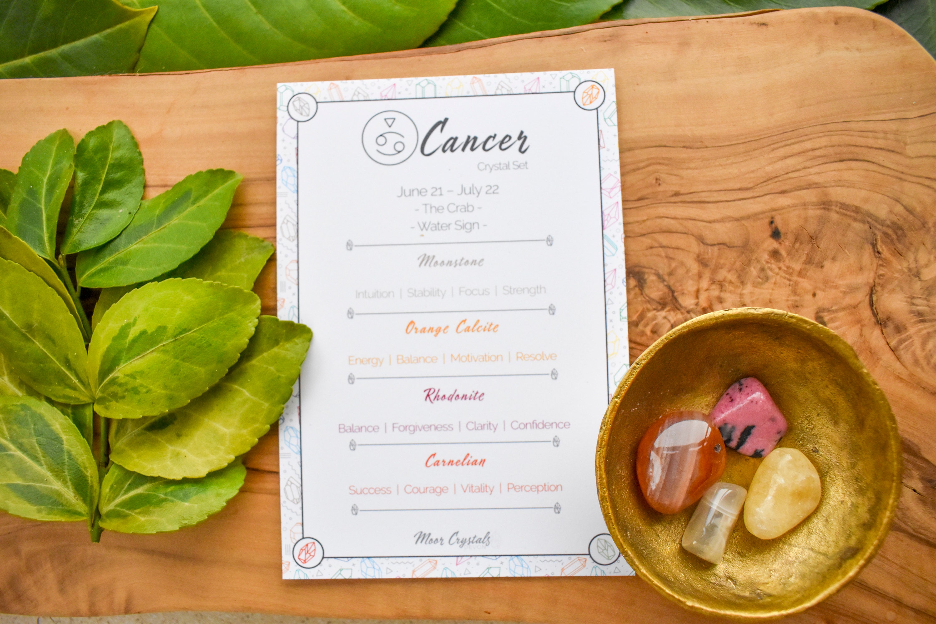 Cancer Zodiac Crystal Set Healing Crystals Gemstone Gift - Etsy