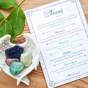 Fokuskristall-Set – Heilkristalle, Edelstein-Geschenk, spirituelle Kristalle
