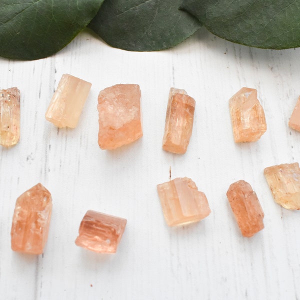 Natural Imperial Topaz Crystal - Small, Raw Golden Topaz, Healing Crystals