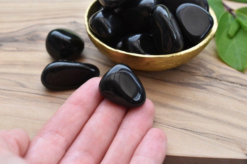 Black Obsidian Tumble Stone Healing Crystals Protection Etsy UK