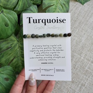 Turquoise Crystal Nugget Bracelet - Stretch Fit, Handmade With Crystal Description Card image 6