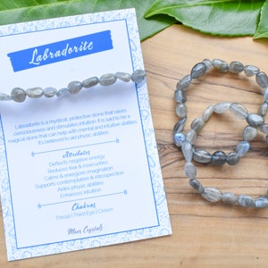Labradorite Nugget Crystal Bracelet: Intuition & Awareness