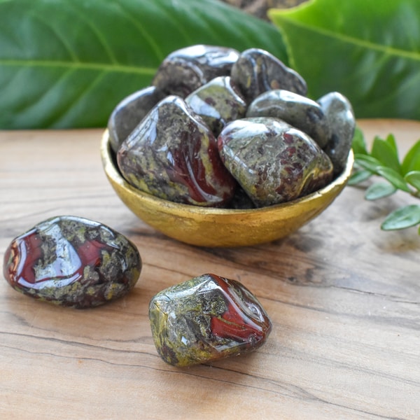 Dragons Blood Jasper Tumble Stone, Healing Crystals, Strength Stone