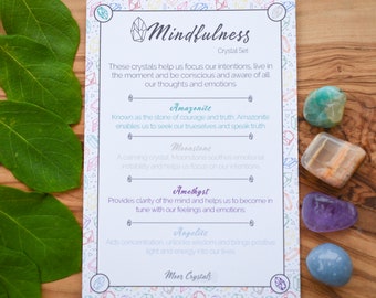 Happiness Crystal Set Healing Crystals Gemstone Gift Etsy