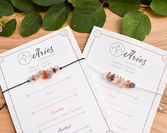 Aries Crystal Bracelet: Silk Cord, Citrine, Carnelian, Amethyst