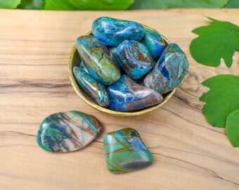 Chrysocolla Tumble Stone, Healing Crystals, Tranquility Stone, Serenity Crystal