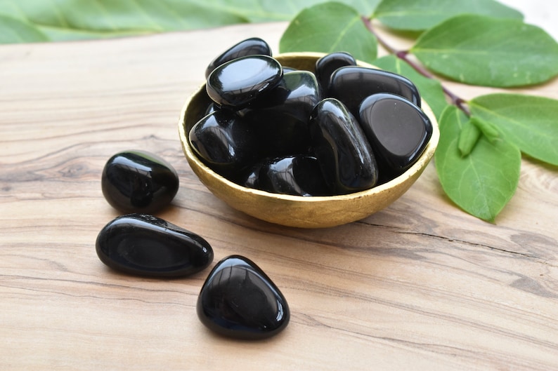 Black Obsidian Tumble Stone Healing Crystals Protection Etsy UK