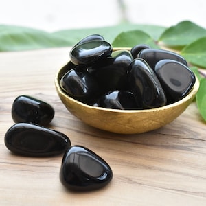 Black Obsidian Tumble Stone, Healing Crystals, Protection Stone
