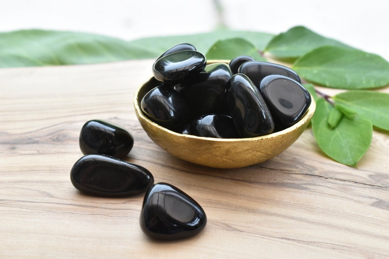 Black Obsidian Tumble Stone Healing Crystals Protection Etsy UK