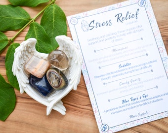 Stress Relief Crystal Set - Healing Crystals, Gemstone Gift, Spiritual Crystals