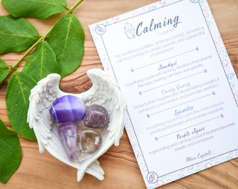 Set di cristalli calmanti: cristalli curativi, regalo di pietre preziose, cristalli spirituali
