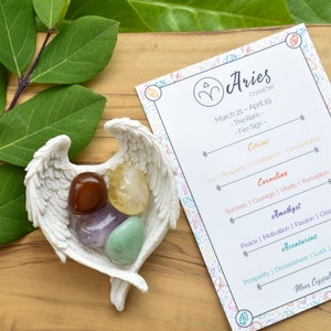 Widder Sternzeichen Kristall Set: Heilendes Edelsteine Geschenk