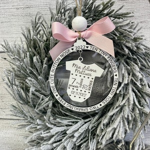 Newborn Stat Ornament 2024/2025; Baby&#39;s First Christmas Ornament; Newborn Christmas Gift; Personalized Baby Ornament; Baby Keepsake Ornament