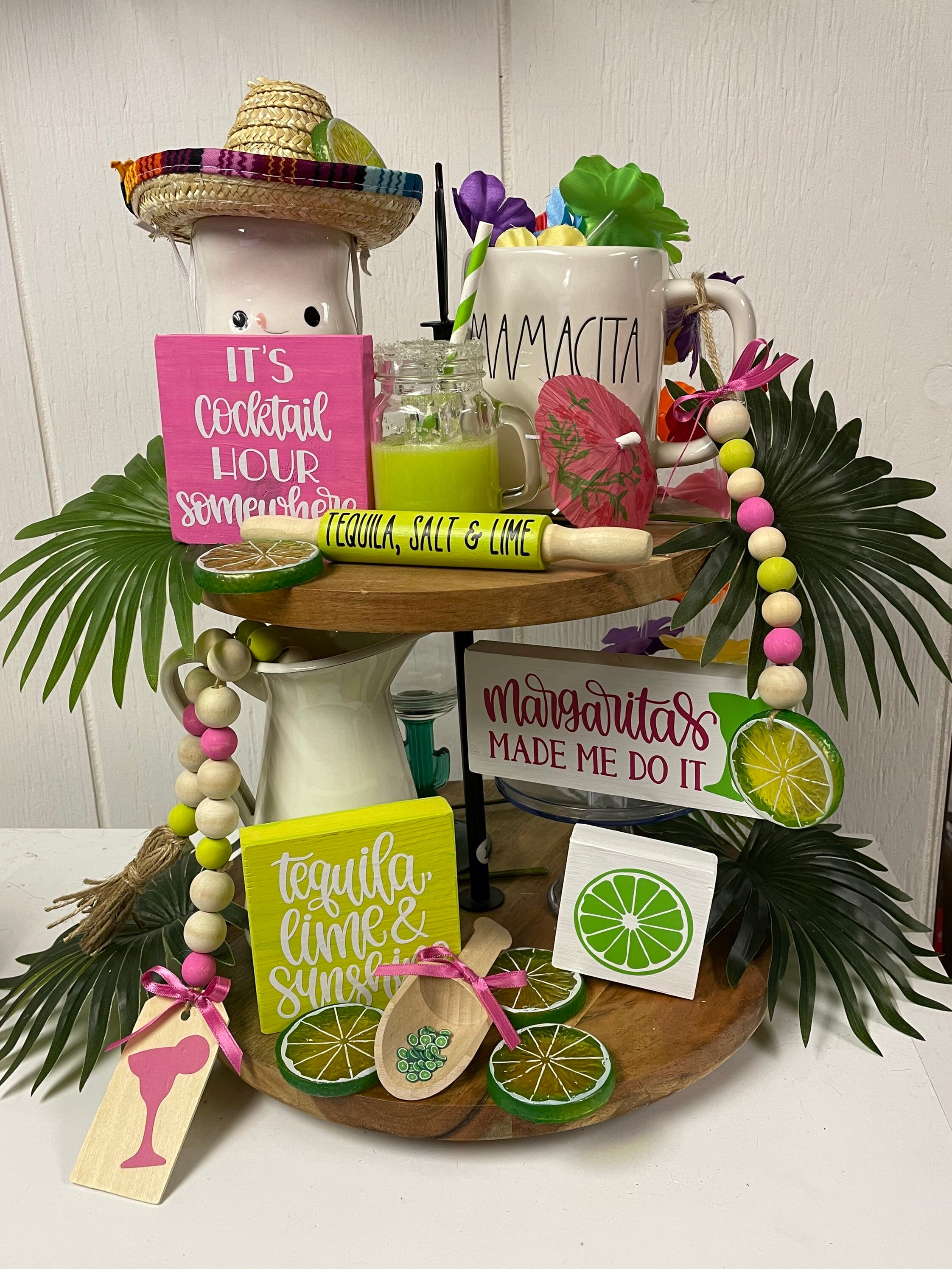 Margarita Tiered Tray Decor; Summer Tiered Tray Decor; Girls Night Ou…