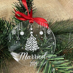 Married Christmas Ornament; Just Married Ornament; Engagement Gift; Newlywed Gift