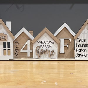 Customizable House Shelf Sitter; Farmhouse Home Decor; House Shelf Sitter; Personalized Home Sign