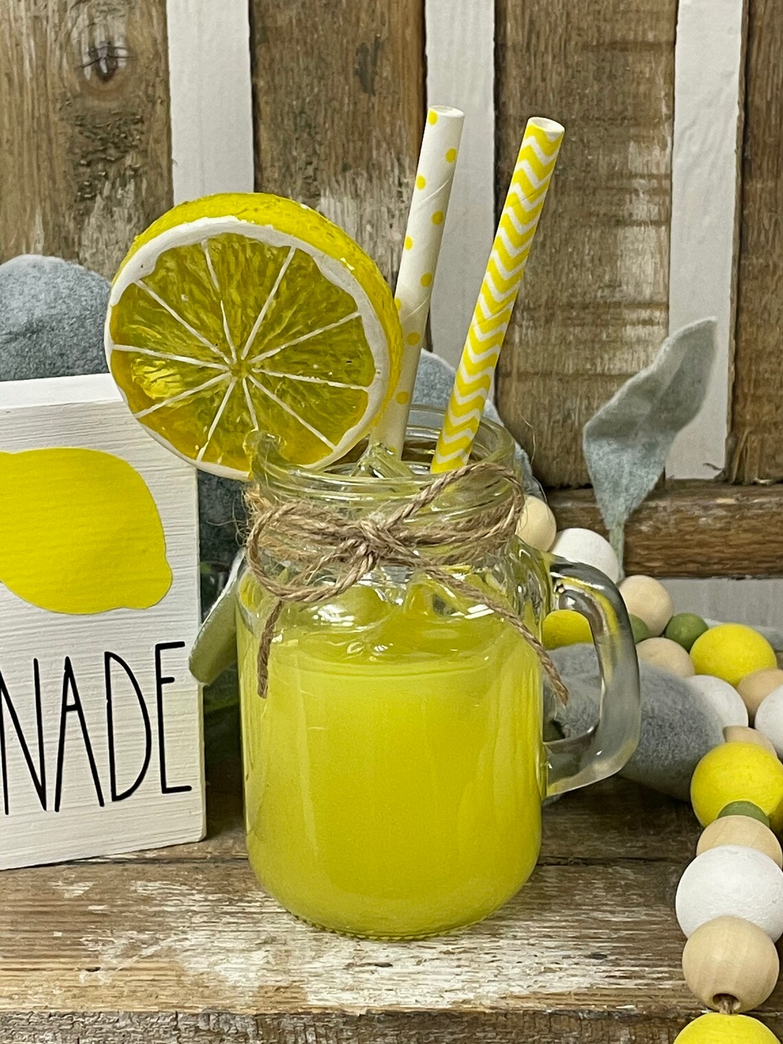 Mini Faux Lemonade Mini Mason Jar Lemonade Lemon Tiered Tray Etsy