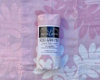 Edredón hawaiano rosa x Manta para bebé inspirada en DISNEY Swaddle Hawaii Keiki