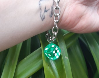 D6 Charm Bracelet - sturdy link ttrpg d&d jewelry