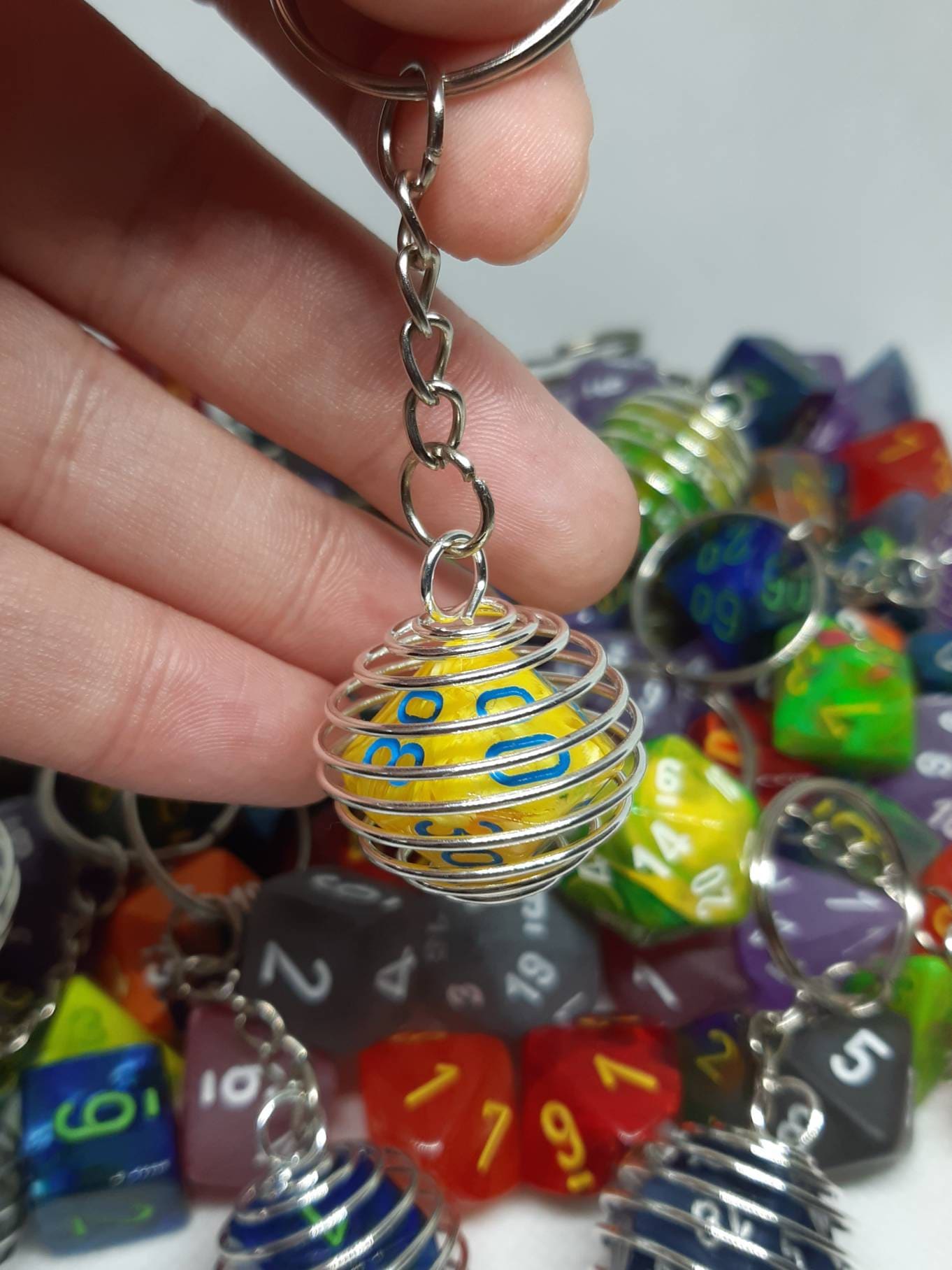 Dice Cage Keychain 