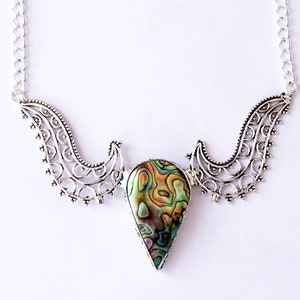 925 sterling silver Abalone shell Necklace, Handmade 925 Sterling Silver Chain Necklace Jewelry For Women,  Best Gift, Gift her, 8443