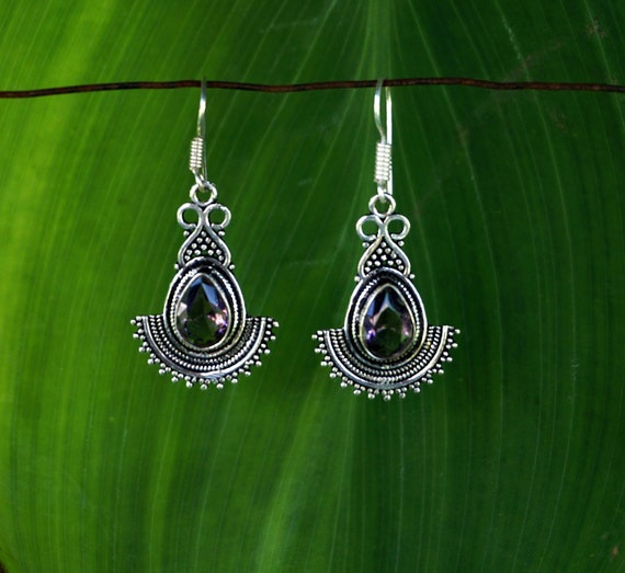 Boucles D'oreilles Plaque Argent Avec Cabochon - Neuf Sans Emballage - Fermoir Papillon
