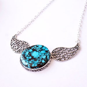 925 sterling silver Turquoise  Necklace, Handmade 925 Sterling Silver Chain Necklace Jewelry For Women,  Best Gift, Gift her, 8445