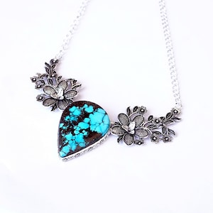 925 sterling silver Turquoise  Necklace, Handmade 925 Sterling Silver Chain Necklace Jewelry For Women,  Best Gift, Gift her, 8461
