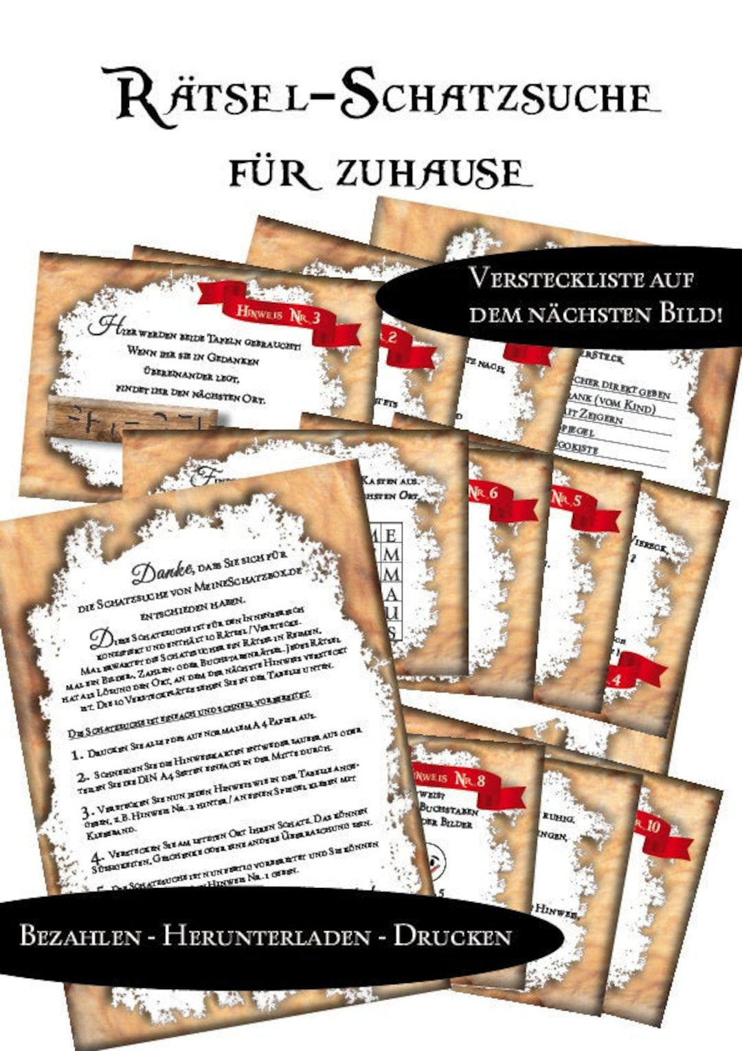 House Treasure Hunt Printable Scavenger Hunt for Children's Birthday ...