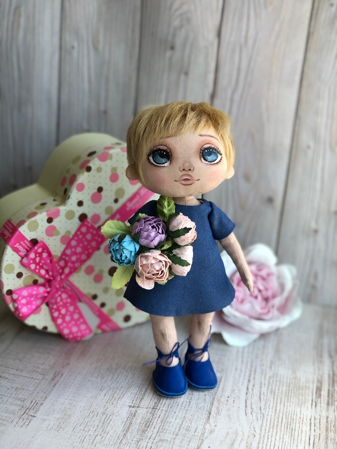Textile personalized doll for girl. Unique portrait doll. Etsy