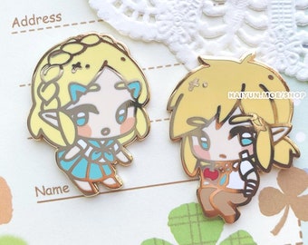 BOTW School Days Zelda & Link Hard Enamel Pins / Legend of Zelda: Breath of the Wild