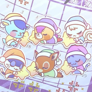 ACNH Starry Dreams Stickers / Animal Crossing Water Bottle, Laptop, Notebook, Switch Decals image 1