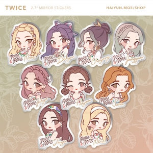 TWICE More & More Mirror Stickers / KPOP Laptop, Water Bottle, Lightstick Decals