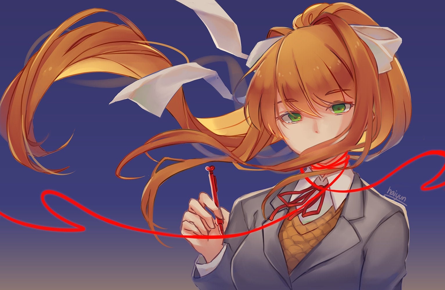 Just Monika Print / Doki Doki Literature Club - Etsy