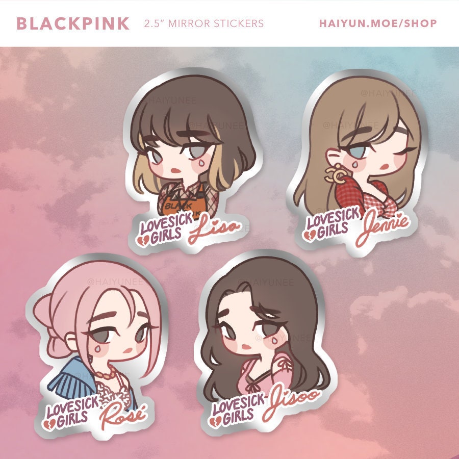 blackpink lovesick girls mirror stickers k pop laptop water etsy ireland