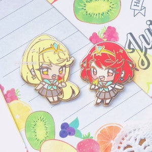 Xenoblade 2 Mythra & Pyra Hard Enamel Pins