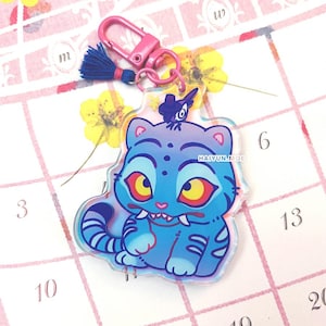 Blue Tiger & Demon Magpie Bird Holographic Keychains / KPDH Fanmerch