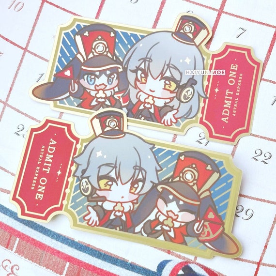 Honkai: Star Rail Astral Express Ticket Matte Gold Stickers / Water Bottle, Laptop, Notebook Decals