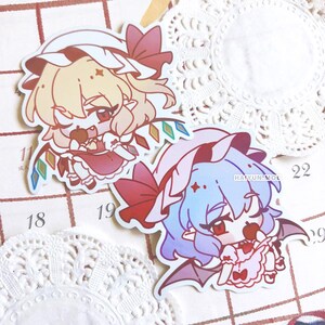 Touhou Project Bad Apple!! Flandre & Remilia Shiny Foil Stickers / Water Bottle, Laptop, Notebook Decals