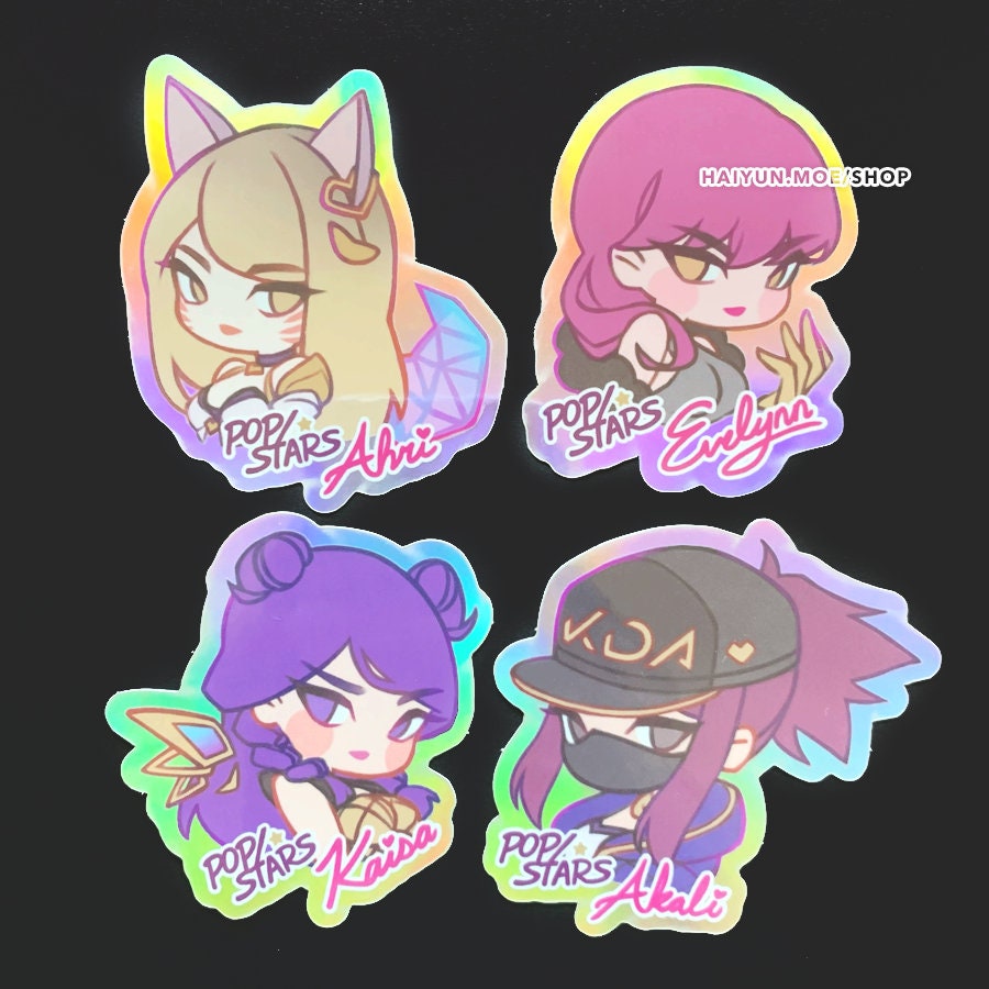 K/DA POP/STARS Holographic Stickers / K-pop Laptop, Water Bottle Decals ...