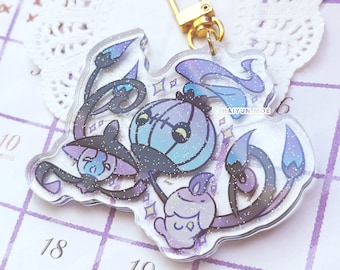 Portachiavi con glitter bifacciale Lantern Family