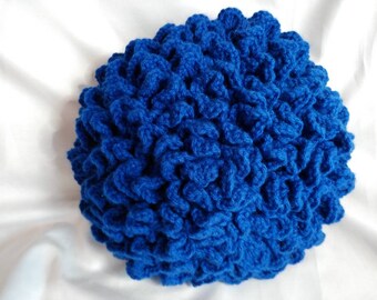 Royal Blue 3-D Flower Pillow