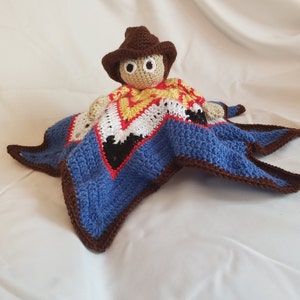 Woody Lovey, Cowboy Comfort Blanket, Security Blanket, Cuddle Buddy, Huggy