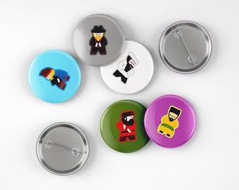 Pendulum Meeple Pin Badge Button Set