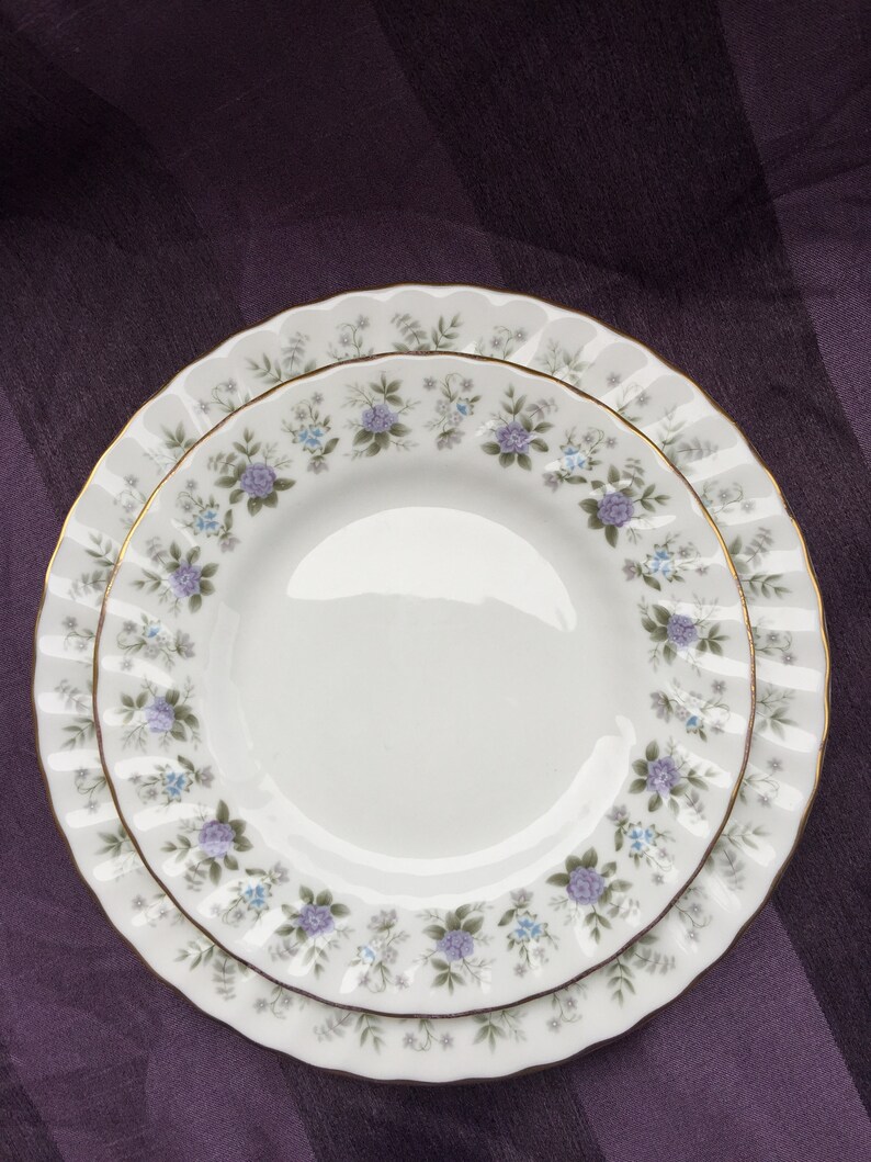 Minton Alpine Spring Collectible Decor Gift Floral Salad Plate and Butter Plate