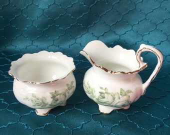 Aynsley floral creamer and sugar bowl collectible porcelain