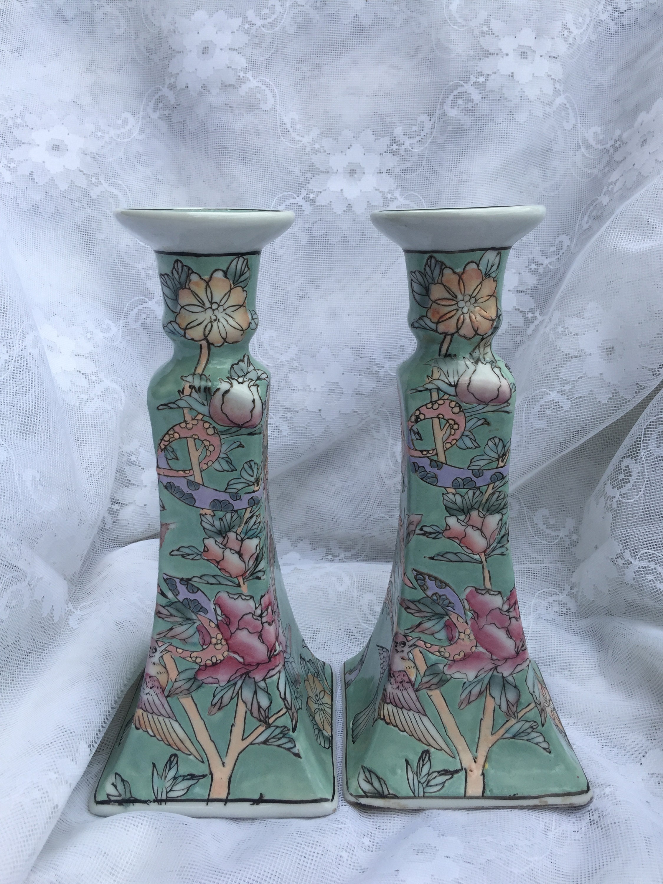 Vintage Porcelain candler Candle Holder Etsy