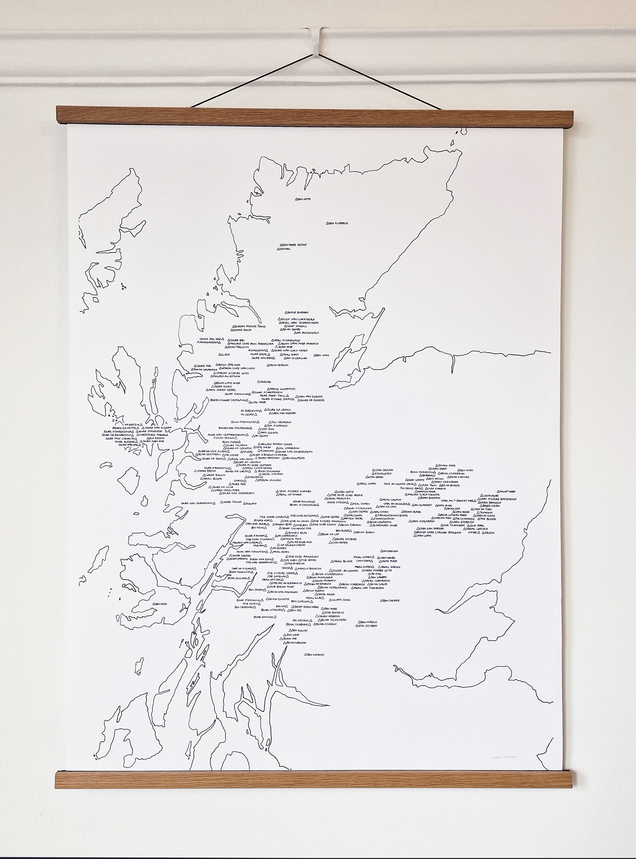 A1 Munro Map Munro Bagging Colour Your Own Scotland Etsy UK