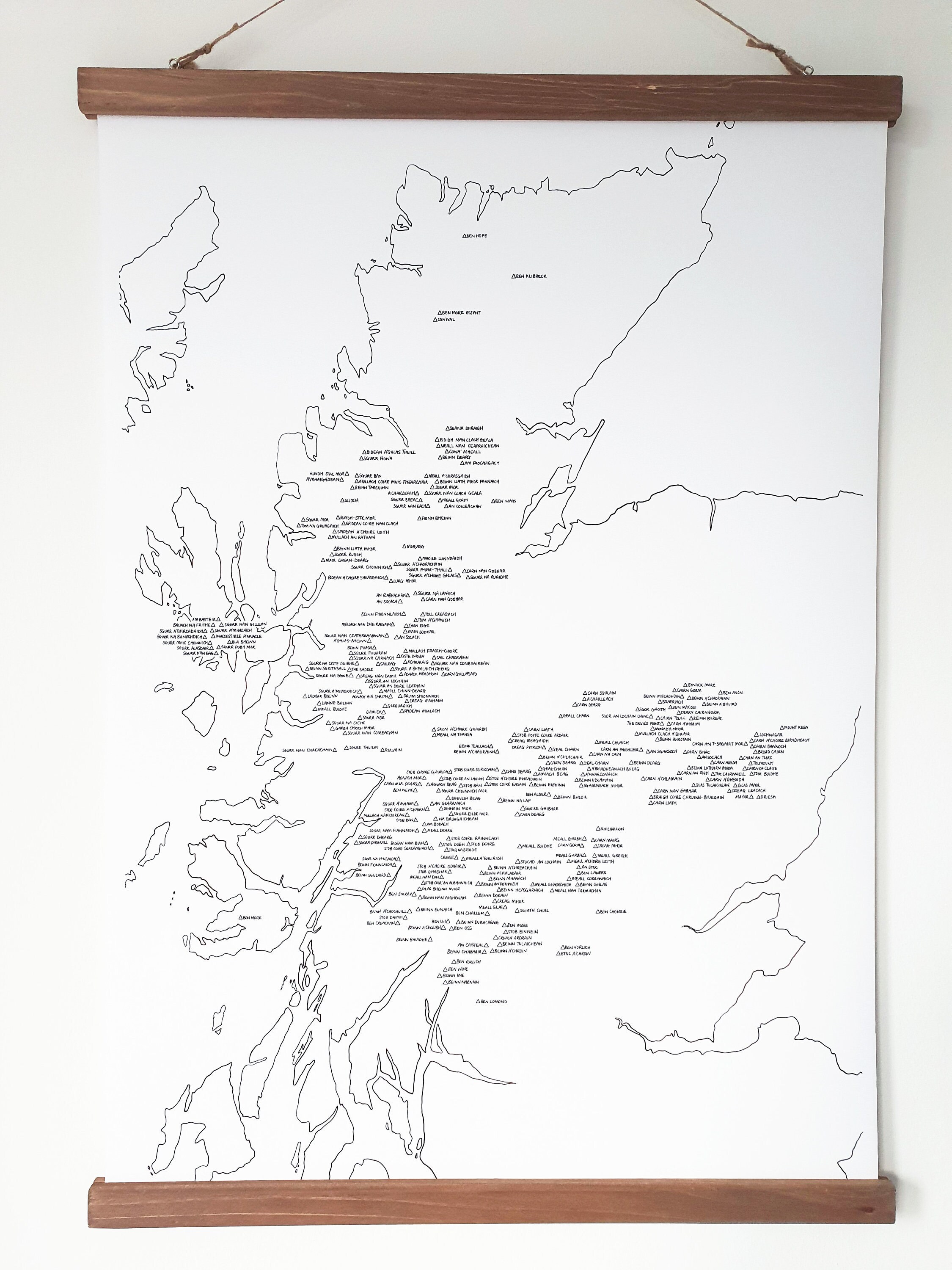 Munro Map Print Munro Bagging Colour Your Own Art Print Etsy UK